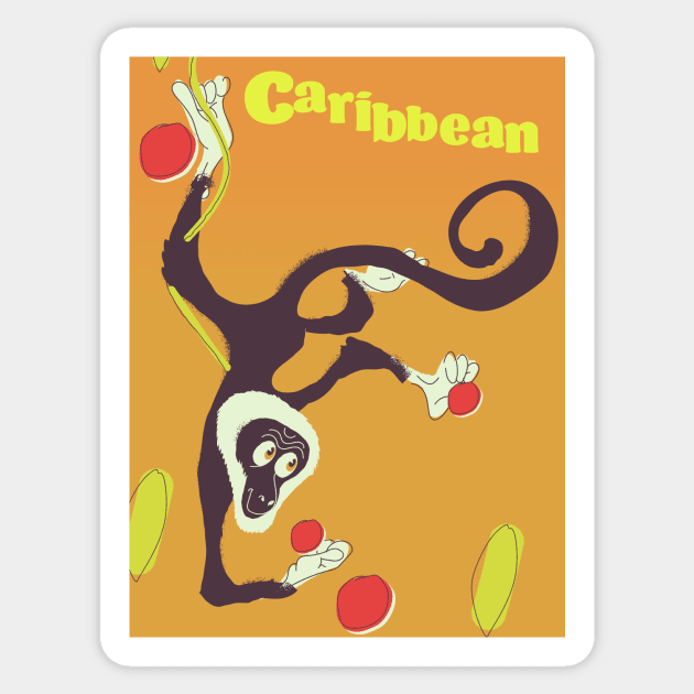 Caribbean Monkey Sticker by nickemporium1